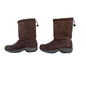 Merrell Brown Suede Waterproof Winter Boots Women’s 6 US – Fleece Lined Pull-On